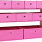 Humble Crew Carly Kids Toy Storage Organizer with 9 Collapsible Fabric Storage Bins, White and Pink