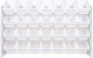 Humble Crew Cambridge Mega Kids Toy Storage Organizer with 28 Storage Bins, White