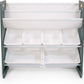 Humble Crew Inspire Kids Read n’ Play 6 Bin Toy Organizer and 2 Tier Bookrack, Grey/White