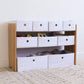 Humble Crew Journey Kids Toy Storage Organizer with 9 Collapsible Fabric Storage Bins, Natural Wood and White