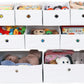 Humble Crew Journey Kids Toy Storage Organizer with 9 Collapsible Fabric Storage Bins, Natural Wood and White