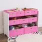 Humble Crew Carly Kids Toy Storage Organizer with 9 Collapsible Fabric Storage Bins, White and Pink