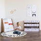 Humble Crew Journey Kids Toy Storage Organizer with 9 Collapsible Fabric Storage Bins, Natural Wood and White