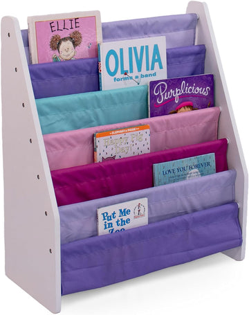 Humble Crew Forever Kids Supersized Bookshelf 6 Tier Book Organizer, White/Pink/Purple/Aqua