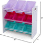 Humble Crew Forever Toy Storage Organizer with 9 Storage Bins, White/Pink/Purple/Aqua