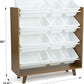 Humble Crew Morgan 12-Bin Toy Storage Mid-Century Organizer, Wood/White