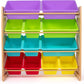 Humble Crew Kids Toy Storage Organizer with 12 Storage Bins, Rainbow/Natural Wood