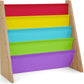 Humble Crew Kids Book Rack Storage Bookshelf, 4 Tiers, Rainbow/Natural Wood