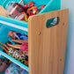 Humble Crew 12 Bin Toy Storage Organizer, Natural Wood/Aqua
