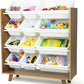 Humble Crew Morgan 12-Bin Toy Storage Mid-Century Organizer, Wood/White