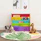 Humble Crew Kids Book Rack Storage Bookshelf, 4 Tiers, Rainbow/Natural Wood