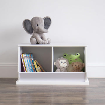 Humble Crew Wood Toy Storage Cubby and Kids Bookcase, White