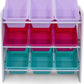 Humble Crew Forever Toy Storage Organizer with 9 Storage Bins, White/Pink/Purple/Aqua