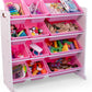 Humble Crew 12 Bin Toy Storage Organizer, White/Pink