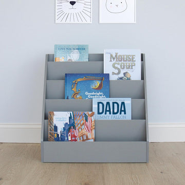 Humble Crew Camden Children's Wooden Bookcase Storage Rack with 5 Tiers, Grey