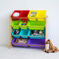 Humble Crew Kids Toy Storage Organizer with 12 Storage Bins, Rainbow/Natural Wood