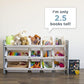 Humble Crew Inspire Made For Me Kids Toy Storage Organizer with 12 Storage Bins, Grey/White