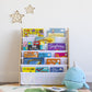 Humble Crew Journey Super Size 6 Tier Kids Book Rack, White/Natural Wood
