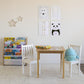 Humble Crew Journey Super Size 6 Tier Kids Book Rack, White/Natural Wood