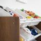 Humble Crew Morgan 12-Bin Toy Storage Mid-Century Organizer, Wood/White