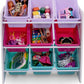 Humble Crew Forever Toy Storage Organizer with 9 Storage Bins, White/Pink/Purple/Aqua