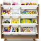 Humble Crew Morgan 12-Bin Toy Storage Mid-Century Organizer, Wood/White