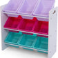 Humble Crew Forever Toy Storage Organizer with 9 Storage Bins, White/Pink/Purple/Aqua