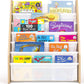 Humble Crew Journey Super Size 6 Tier Kids Book Rack, White/Natural Wood