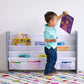 Inspire Extra Large Kids 4 Tier Bookrack with 4 Front Pockets for Smaller Books