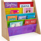 Humble Crew Kids Book Rack Storage Bookshelf, 4 Tiers, Rainbow/Natural Wood