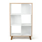 Humble Crew Morgan 6 Cube Toy Storage Mid-Century Organizer, Warm Wood/White
