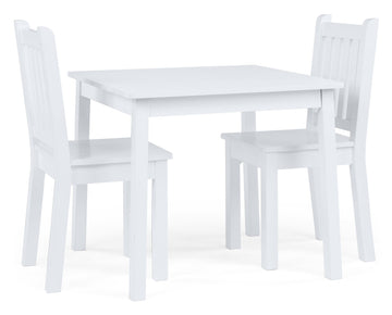 Daylight Wood Table & 2 Chairs Set, White