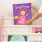 Humble Crew Carly Bookshelf 4 Tier Book Storage, Pink/White
