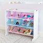 Humble Crew Unicorn Toy Storage Organizer with Shelf with 9 Plastic Storage Bins, White/Purple/Pink/Blue