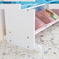Humble Crew Unicorn Toy Storage Organizer with Shelf with 9 Plastic Storage Bins, White/Purple/Pink/Blue