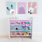 Humble Crew Unicorn Toy Storage Organizer with Shelf with 9 Plastic Storage Bins, White/Purple/Pink/Blue
