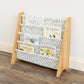 Humble Crew Spring Bookshelf 4 Tier Book Storage, Natural/White/Green