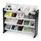Humble Crew Jayden Supersized Toy Storage Organizer with 16 Storage Bins, Black/White