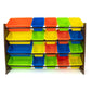 Forest Extra Large Toy Storage Organizer with 20  Storage Bins, Dark Walnut/Multi