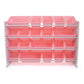 Charlotte Extra Large Toy Storage Organizer with 20  Storage Bins, White/Pink