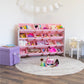 Charlotte Extra Large Toy Storage Organizer with 20  Storage Bins, White/Pink