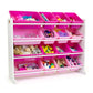 Molly Supersized Extra Large White and Pink 16-Bin Toy Organizer