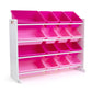 Molly Supersized Extra Large White and Pink 16-Bin Toy Organizer