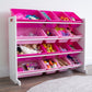 Molly Supersized Extra Large White and Pink 16-Bin Toy Organizer