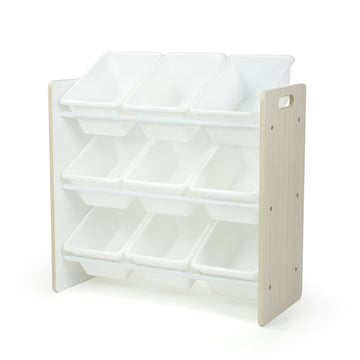 Hampton Sandwashed Toy Storage Organizer with 9 Plastic  Storage Bins
