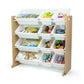 Humble Crew Journey Toy Storage Organizer with 12 Storage Bins,  Natural Wood/White Bins