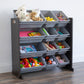 Sumatra Toy Storage Organizer with 12 Storage Bins, Espresso/Grey