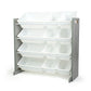 Slate Toy Storage Organizer with 12 Storage Bins, Grey Wood Grain/White