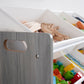 Slate Toy Storage Organizer with 12 Storage Bins, Grey Wood Grain/White