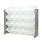 Slate Super Sized Toy Storage Organizer with 16 Storage Bins, Grey Wood Grain/White